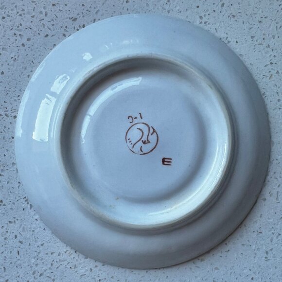 Orange & White Ceramic Saucer Plate 5.5 Inches diameter vintage - Picture 4 of 4